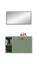 Garderoben-Set >Station< in Smoke Green - 106x192x37cm (BxHxT)