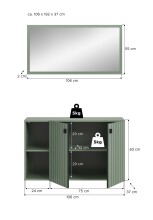 Garderoben-Set >Station< in Smoke Green - 106x192x37cm (BxHxT)