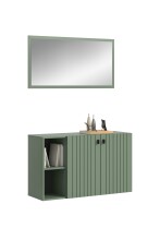 Garderoben-Set >Station< in Smoke Green - 106x192x37cm (BxHxT)