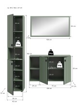 Garderoben-Set >Station< in Smoke Green - 161x192x37cm (BxHxT)