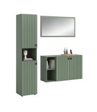 Garderoben-Set >Station< in Smoke Green - 161x192x37cm (BxHxT)