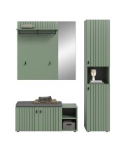 Garderoben-Set >Station< in Smoke Green -...