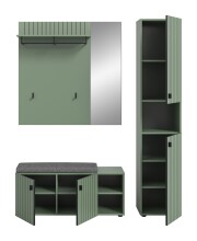 Garderoben-Set >Station< in Smoke Green - 161x192x37cm (BxHxT)