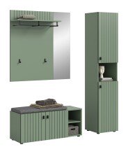 Garderoben-Set >Station< in Smoke Green - 161x192x37cm (BxHxT)