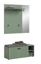 Garderoben-Set >Station< in Smoke Green - 106x192x37cm (BxHxT)