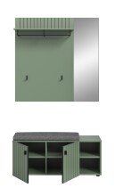 Garderoben-Set >Station< in Smoke Green - 106x192x37cm (BxHxT)