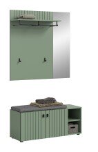 Garderoben-Set >Station< in Smoke Green - 106x192x37cm (BxHxT)