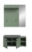 Garderoben-Set >Station< in Smoke Green - 106x192x37cm (BxHxT)