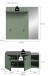 Garderoben-Set >Station< in Smoke Green - 106x192x37cm (BxHxT)