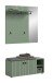 Garderoben-Set >Station< in Smoke Green - 106x192x37cm (BxHxT)