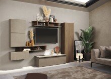 Wohnwand >Ilary< in Argilla / Mercure Holzstruktur...
