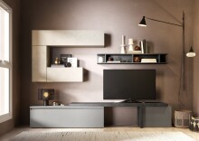 Wohnwand >Ilary< in Ardesia / Argilla / Piombo -...