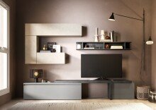 Wohnwand >Ilary< in Ardesia / Argilla / Piombo -...