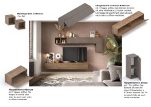 Wohnwand >Ilary< in Bronzo / Mercure Holzstruktur Nachbildung, Holzwerkstoff