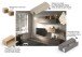 Wohnwand >Ilary< in Argilla / Bronzo / Eiche Cadiz Nachbildung, Holzwerkstoff