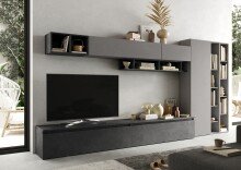 Wohnwand >Ilary< in Ardesia / Piombo, Holzwerkstoff...
