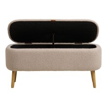 Truhenbank >Harlow< in Beige, Polyester - 95x45x37cm (BxHxT)