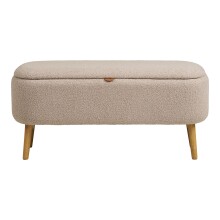 Truhenbank >Harlow< in Beige, Polyester - 95x45x37cm (BxHxT)