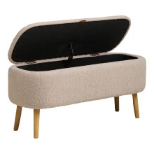 Truhenbank >Harlow< in Beige, Polyester - 95x45x37cm (BxHxT)