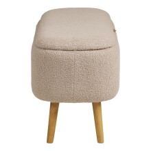 Truhenbank >Harlow< in Beige, Polyester - 95x45x37cm (BxHxT)