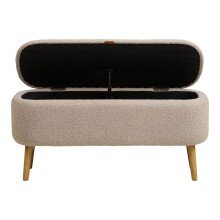 Truhenbank >Harlow< in Beige, Polyester - 95x45x37cm (BxHxT)