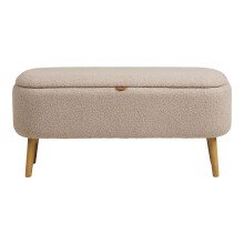 Truhenbank >Harlow< in Beige, Polyester - 95x45x37cm (BxHxT)