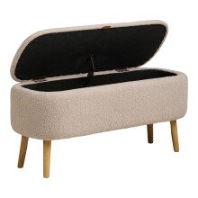 Truhenbank >Harlow< in Beige, Polyester - 95x45x37cm (BxHxT)