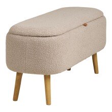 Truhenbank >Harlow< in Beige, Polyester - 95x45x37cm (BxHxT)