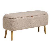 Truhenbank >Harlow< in Beige, Polyester - 95x45x37cm (BxHxT)