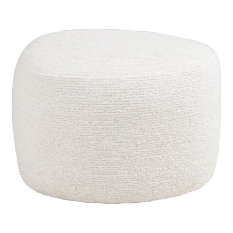 Fußhocker >Hilo< in creme-weiss, Polyester - 55x39x40cm (BxHxT)