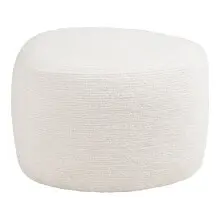 Fußhocker >Hilo< in creme-weiss, Polyester -...