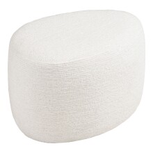 Fußhocker >Hilo< in creme-weiss, Polyester - 55x39x40cm (BxHxT)
