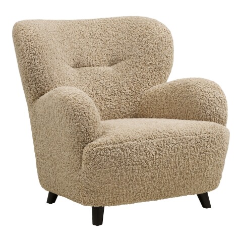 Ohrensessel >Lunaro< in Hellbraun, Polyester - 86x87x84cm (BxHxT)