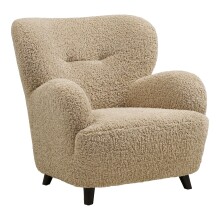 Ohrensessel >Lunaro< in Hellbraun, Polyester -...