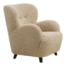 Ohrensessel >Lunaro< in Hellbraun, Polyester - 86x87x84cm (BxHxT)