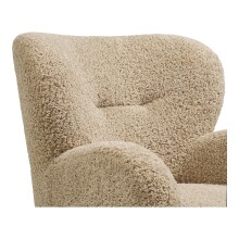 Ohrensessel >Lunaro< in Hellbraun, Polyester - 86x87x84cm (BxHxT)