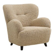 Ohrensessel >Lunaro< in Hellbraun, Polyester -...