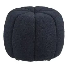 Pouf >Paisley< in Marineblau, Polyester -...