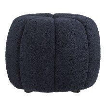 Pouf >Paisley< in Marineblau, Polyester - 48x38x48cm (BxHxT)