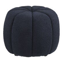 Pouf >Paisley< in Marineblau, Polyester -...