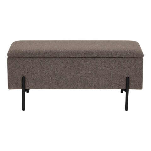 Truhenbank >Watford< in Braun, Polyester - 95x43x36,5cm (BxHxT)