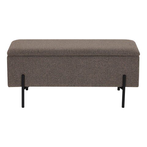 Truhenbank >Watford< in Braun, Polyester - 95x43x36,5cm (BxHxT)