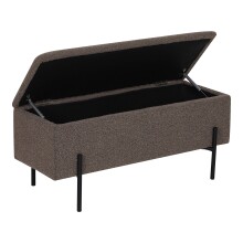 Truhenbank >Watford< in Braun, Polyester - 95x43x36,5cm (BxHxT)