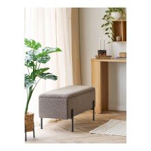 Truhenbank >Watford< in Braun, Polyester - 95x43x36,5cm (BxHxT)