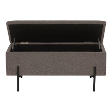 Truhenbank >Watford< in Braun, Polyester - 95x43x36,5cm (BxHxT)