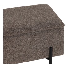 Truhenbank >Watford< in Braun, Polyester - 95x43x36,5cm (BxHxT)