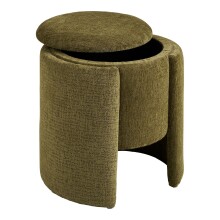 Pouf >Walsdorf< in Grün, Stoff - 42x44x42cm (BxHxT)