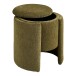 Pouf >Walsdorf< in Grün, Stoff - 42x44x42cm (BxHxT)