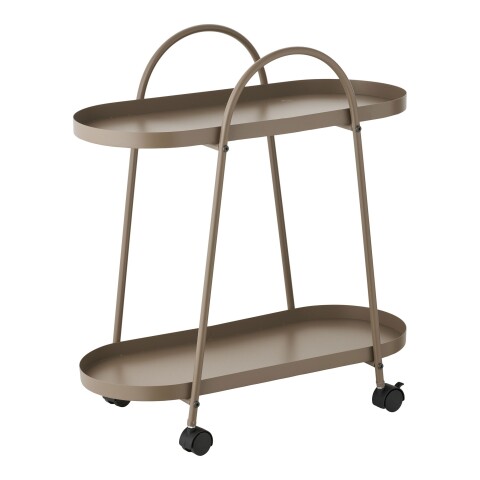Rollwagen >Empoli< in Braun, Stahl - 27,5x64x60cm (BxHxT)