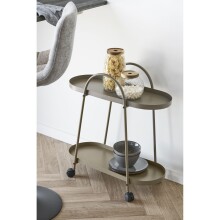 Rollwagen >Empoli< in Braun, Stahl - 27,5x64x60cm (BxHxT)